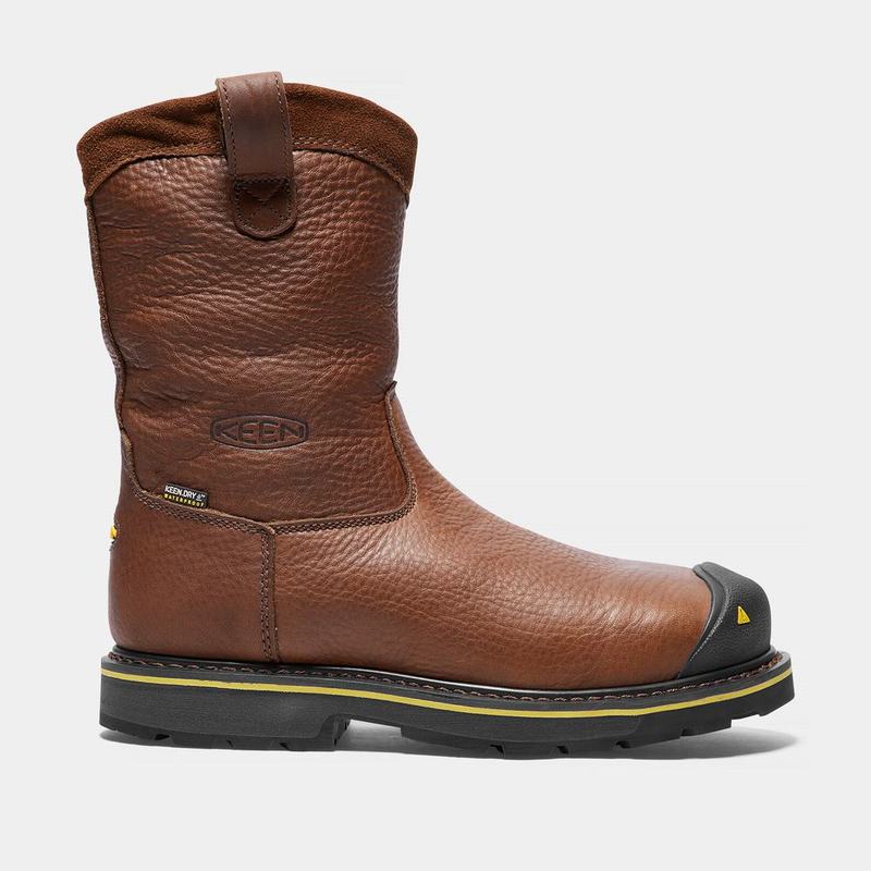 Botas De Trabajo Keen Dallas Wellington Steel Toe Para Hombre Marrom - Botas Keen Mexico (051679-ZMB